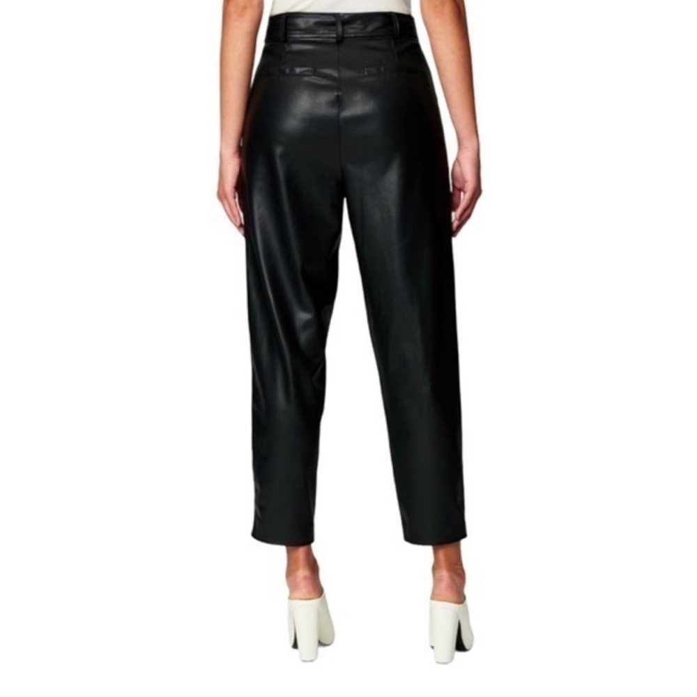 Blank NYC Black Faux Leather Paper Bag High Waist Pants Belted Size 30 - Picture 3 of 12